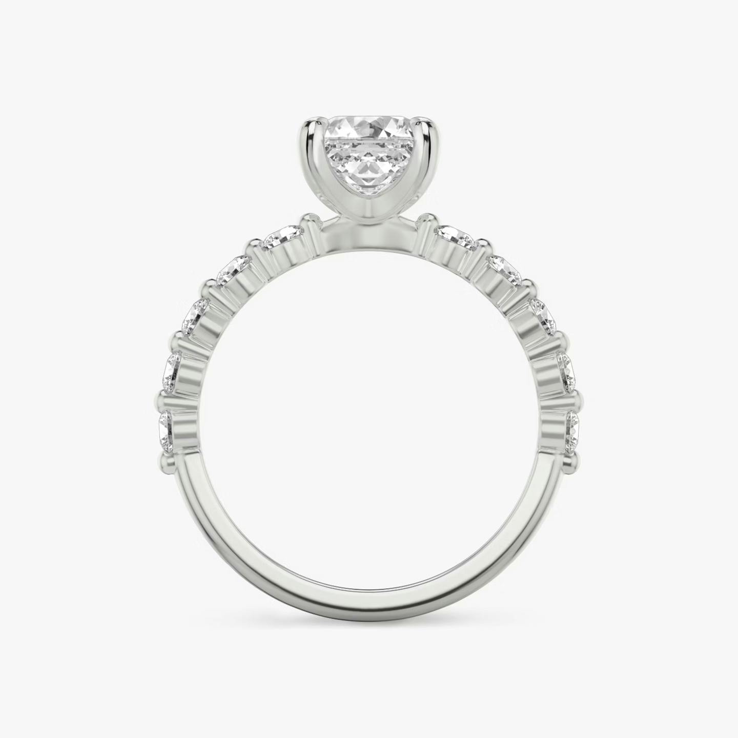The Single Shared Prong | Asscher | Platinum | Band: Large | Diamond orientation: vertical | Carat weight: See full inventory