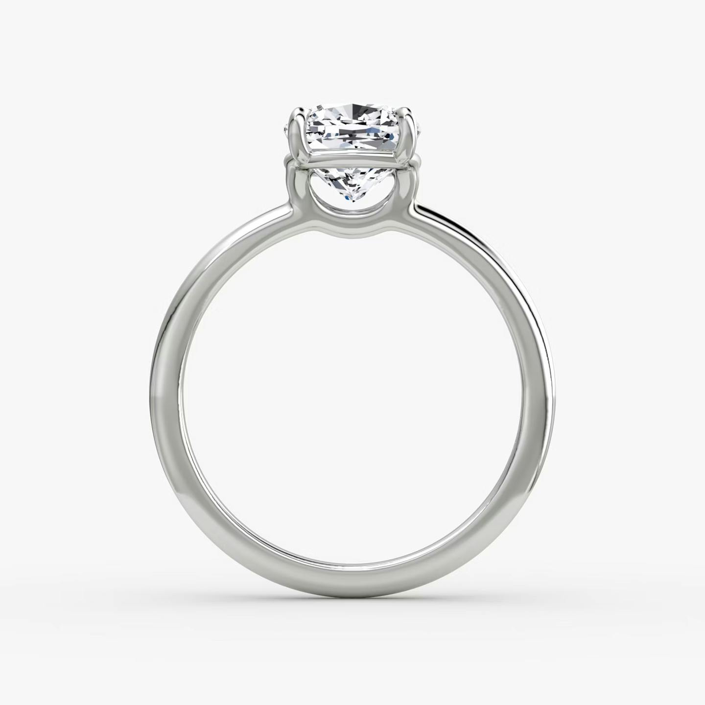 The Signature | Pavé Cushion | 18k | 18k White Gold | Band width: Standard | Band: Plain | Setting style: Plain | Diamond orientation: vertical | Carat weight: See full inventory